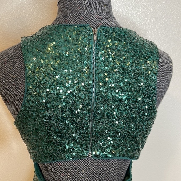 Speechless Bodycon Green Shiny Mini Dress Holiday Size 13 - Picture 7 of 9